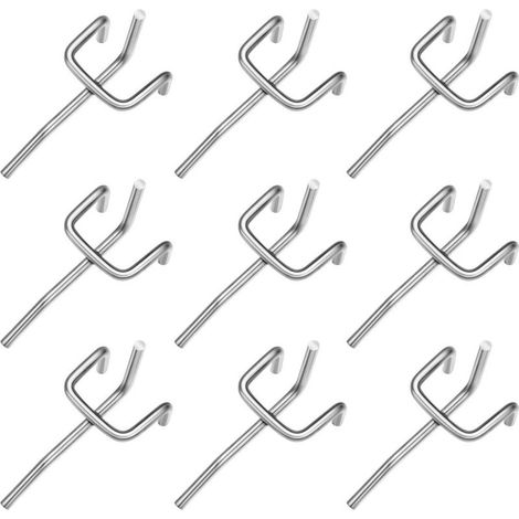 50 pcs Crochets pour panneaux perforés Crochets en métal pour Panneau perforé accessoires pour panneaux perforés crochets de garage Organisation doutils (1/5)
