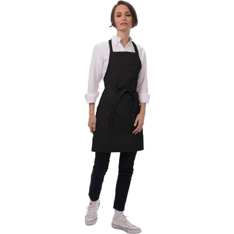 Tablier Bavette avec 2 Poches Plaquées Noir - Chef Works