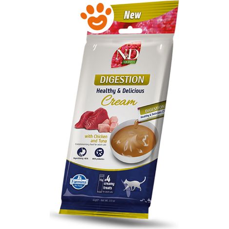 Farmina Cat N&D Quinoa Digestion Cream Adult al Pollo e Tonno - Bustina 60 Gr - Snack