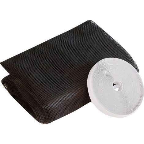 Moustiquaire pour fenêtre avec fixation velcro, écologique, gris anthracite, 150 x 300 cm (1/5)