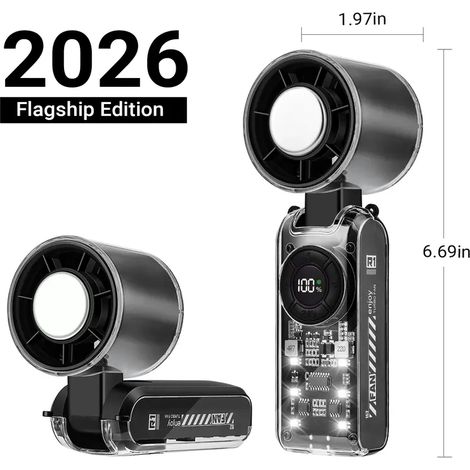 Ventilateur turbo portable pour réfrigérateur 2026, batterie 3600 mAh B1 (1/5)