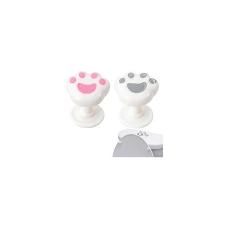 Bouton de toilette mignon, bouton de toilette mignon, 2 pièces outil de presse en forme de patte de chaton, bouton de réservoir de toilette portable, chasse d'eau supérieure, aide à bouton-pou