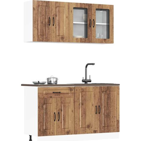 4-tlg. Küchenschrank-Set Kalmar Altholz-Optik Holzwerkstoff