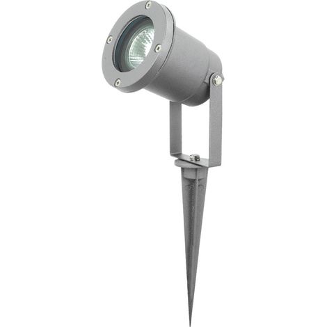 Erdspieß Geh Weg Außen Steck Stand Lampe Balkon silber verstellbar Stecker