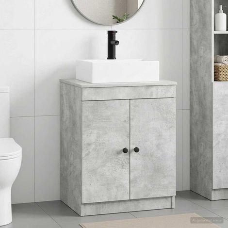 Beyamis Ensemble de meubles de salle de bain, gris béton (1/5)