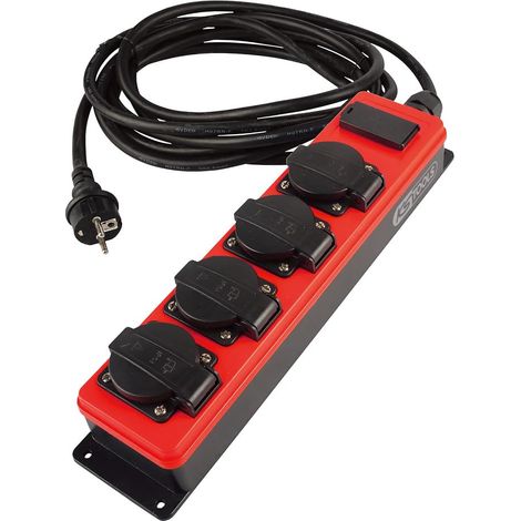 Multiprise électrique 4 prises + 2 USB, L. 5m (1/5)