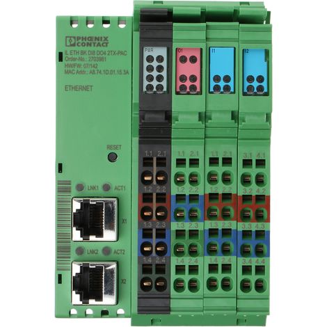 Coupleur de bus Phoenix Contact IL ETH BK DI8 DO4 2TX-PAC pour Protocole Modbus/TCP(UDP) ( Prix pour 1 )