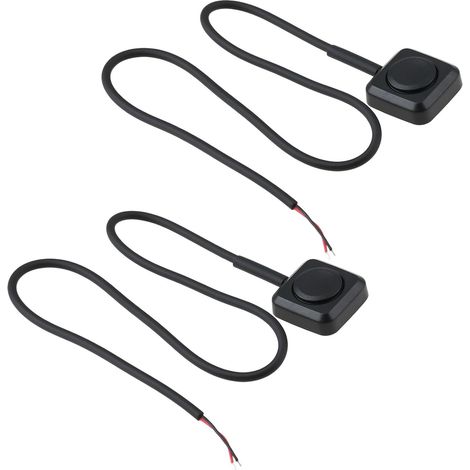 Lot de 2 interrupteurs à bouton-poussoir momentané 12 V 24 V avec fil de 30 cm compatibles avec les systèmes de réinitialisation d'alarme de sonnette (1/5)