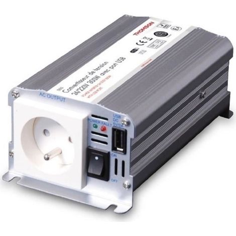Spannungswandler - THOMSON - 24V/220 V - 300 W - Mit USB-A 2A-Anschluss, geliefert mit Zigarettenanzünderkabel