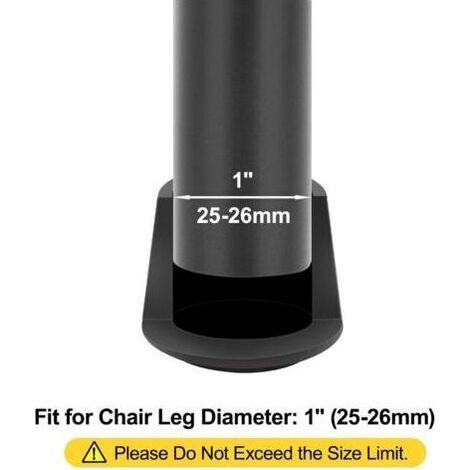 Tappi per gambe di sedie, 16 pezzi, 25-26 mm, in gomma, diametro interno 25 mm, per proteggere le gambe del tavolo e prevenire graffi sul pavimento, neri (1/4)