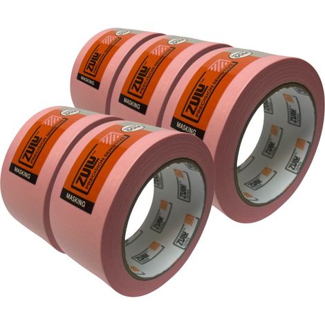 Zulu Precision Sensitive Indoor Pink Painters Masking Tape - 50mm x 50m (14 days), 5 Pack (1/2)
