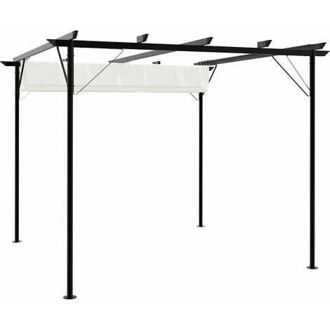 Maison Exclusive - Pergola avec toit rétractable Blanc crème 3 x 3 m Acier (1/5)
