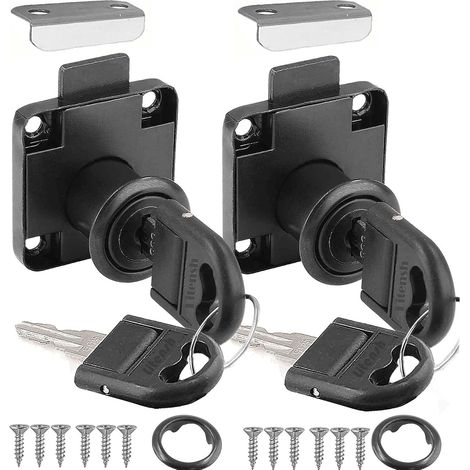 4pcs verrou à came avec clé différente, serrures barillet boîte aux lettres serrure casier verrou placard serrure d'armoire de sécurité pour meubles, armoire, tiroir, bureau. (1/5)