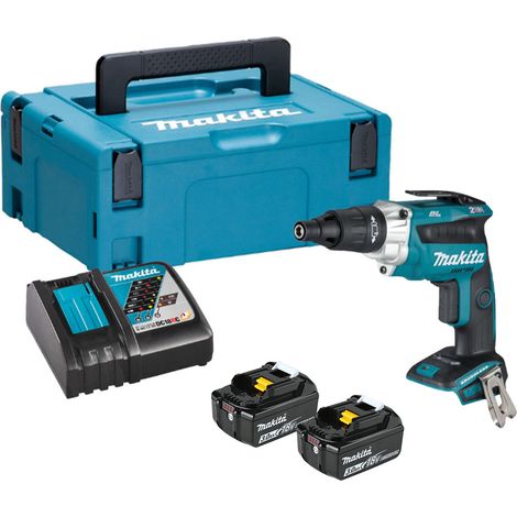 Makita DFS251RFJ 18V LXT Drywall TEK Screwdriver Kit - 2x 3Ah Batteries, Charger & Makpac 2 Case (1/4)