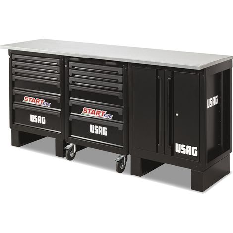 USAG U05160289 516 SA/BCA Banco acciaio con carrello Peso 200 KG (1/5)