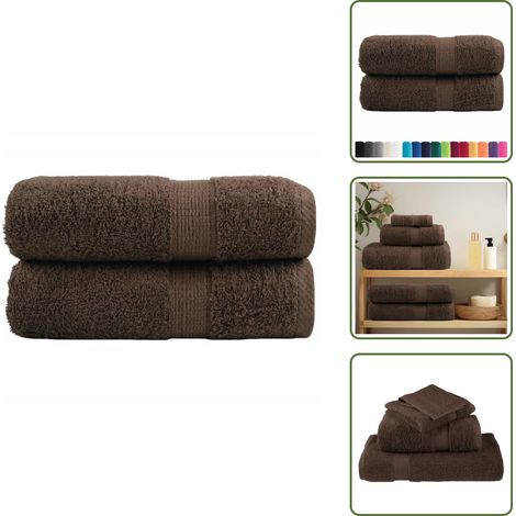 Gesichtstuch - vidaXL Premium Gästetücher SOLUND 2 Stk. Braun 30x50 cm 600 g/m² - Trainingstuch (1/5)