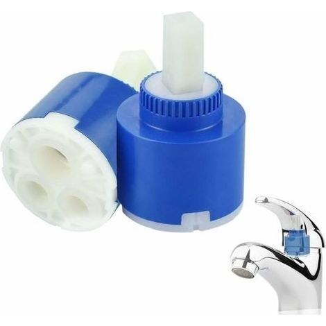 2 Pièces Cartouche Mitigeur en Céramique Cartouche Robinet Mitigeur 40mm Cartouche Céramique pour Mitigeur de Salle de bain ou de Cusine(Bleu) (1/5)
