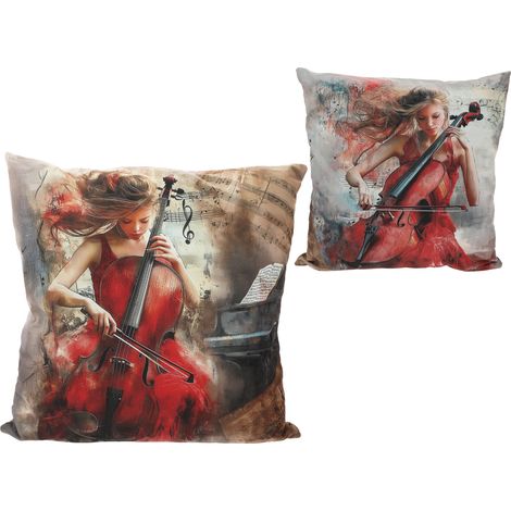 Carmani, cuscino con imbottitura/cerniera 50x50cm - music is a woman (1/3)