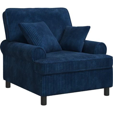 Sillón XL con cojines Azul Marino Tejido de 1,5 líneas vidaXL (1/5)