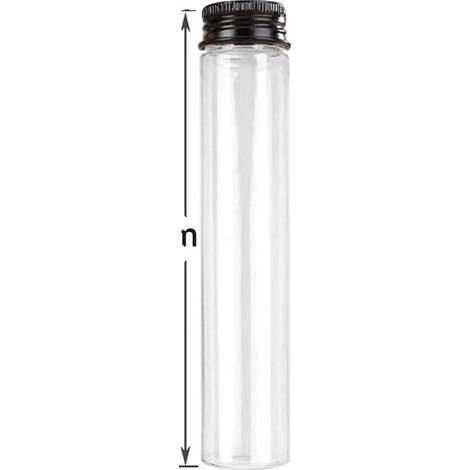 Flaconi di prova, varie dimensioni, versatili per conservazione e decorazione, tappo nero da 65 ml, 10 pezzi-g (1/2)
