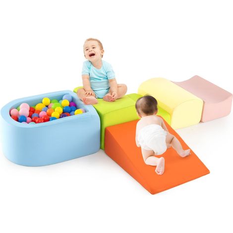 Juego de 5 bloques de escalada blandos 61 x 46 x 30 cm mayor seguridad creatividad infantil en ante de colores 200016294