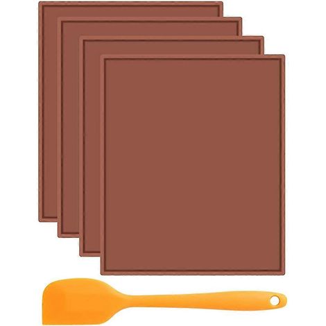 Silikon-Dörrplatten mit erhöhtem Rand, Schalen für flüssige Fruchtpasten (Obst, Fleisch, Gemüse, Kräuter) mit Silikonschaber (1/5)