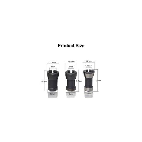 Set di 6 teste mandrino HSS, mandrino per fresatrice, adattatore per mandrino a pinza, set di mandrini a pinza, testa per incisione per trapani e macchine per incisione, 6 mm/6,35 mm/8 mm - Crezuo