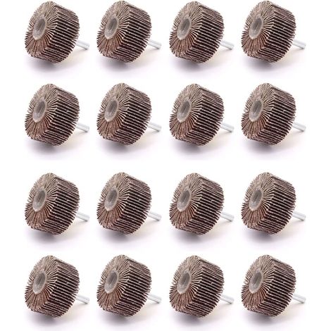 Lot de 16 ponceuses à lamelles 50 mm x 25 mm x 6 mm - Têtes de ponçage de 80 pour dérouillage, ébavurage, polissage (1/5)