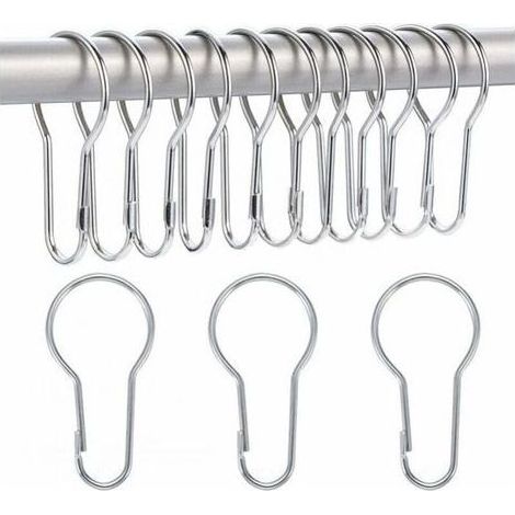 Lot de 40 anneaux de rideau de douche crochets de suspension pour le tri et l'organisation (1/5)