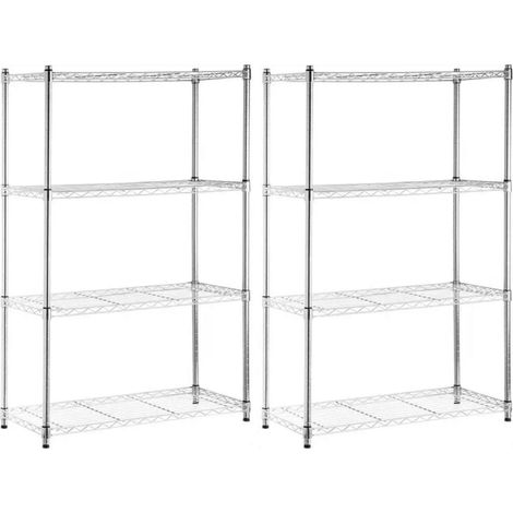 2er-Pack Metallregale mit je 4 verstellbaren Einlegeböden, 137 x 91,4 x 35,5 cm, 320 kg, 7house