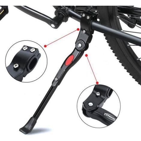 Bequille VTT Velo Laterale - GOTOSEEU - Réglable en hauteur - Alliage d\'aluminium - Noir (1/3)