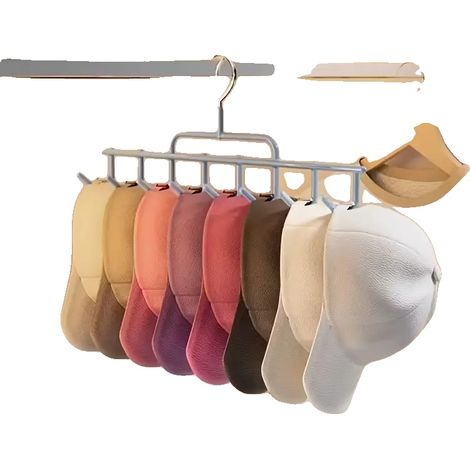 Perchero para sombreros, con capacidad para 8 gorras, diseño de montaje en pared, GRIS (1/2)