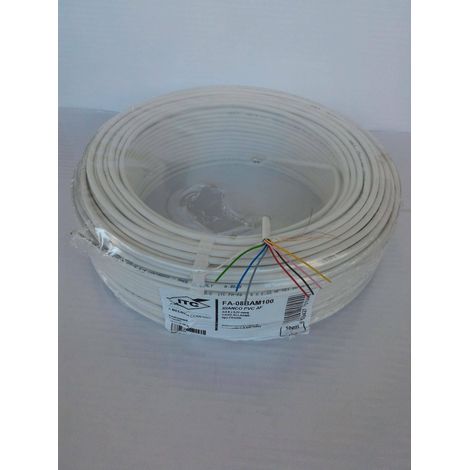 Itc 100mt cable blindado de alarma 8 conductores sin alimentaciÓn 8x0.22 mm fa-08bam100
