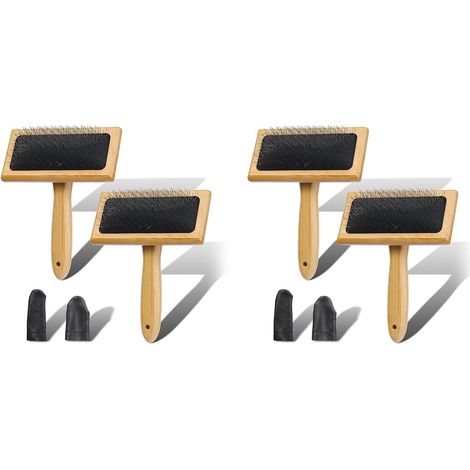 4 PièCes Cardeurs de Laine en Bois, pour Laine, Fibres, Chat, Chiens, Brosse de Cardeurs de Laine en Bois pour L'Artisanat de Filage de Feutrage de Laine (1/5)