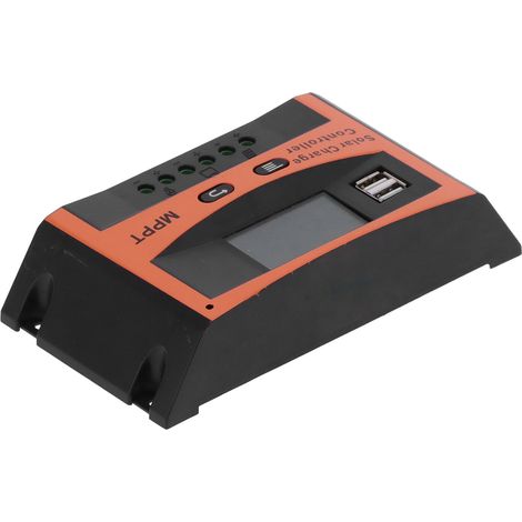 Régulateur de charge solaire MPPT 60A 12V/24V avec double port USB pour panneau photovoltaïque et batterie (1/5)