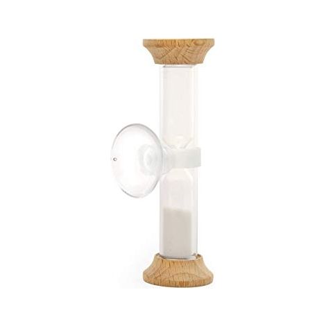 Clessidra da doccia - KIKKERLAND - 5 minuti - Risparmiatore d'acqua - Legno e trasparente - Ventosa removibile