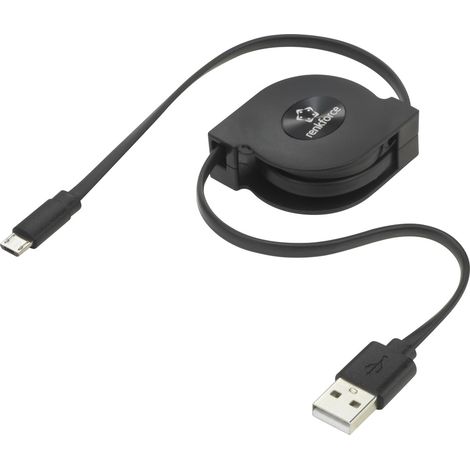 Renkforce USB-Kabel  USB 2.0 USB-A Stecker, USB-Micro-B Stecker 0.80 m Schwarz  RF-4352332 (1/5)