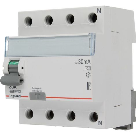 Interrupteur différentiel Legrand 4 mod. 4 pôles 80A/30mA, 400 V