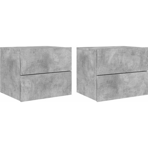 Maison Exclusive - Wand-Nachttische mit LED-Leuchten 2 Stk. Beton