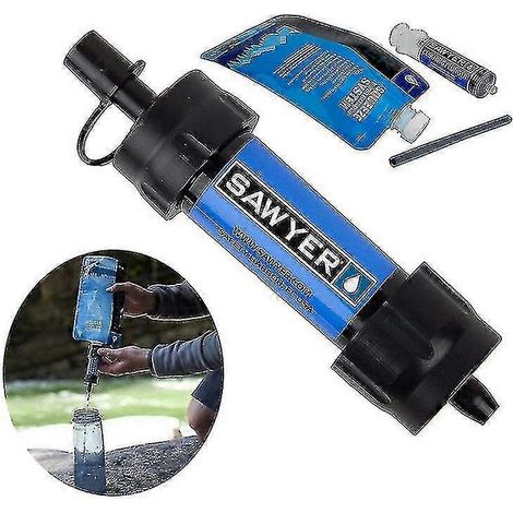 Mini système de filtration d'eau portable, purificateur d'eau de survie avec paille