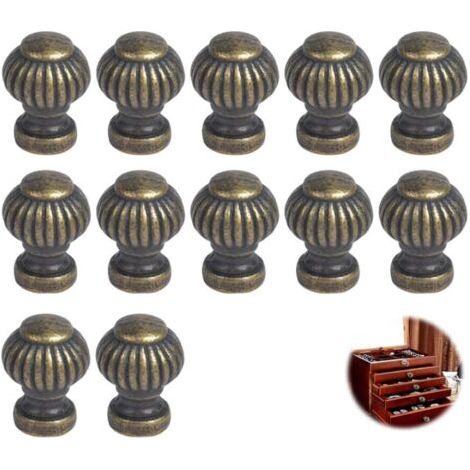 BUNTHAUS 14×19 mm 12 Pièces Mini Boutons de tiroir,Bouton de porte vintage,Mini Boutons de Meuble,Mini Poignée Rétro,Bouton de Meuble,Bouton de Porte,Bouton de Meubles avec Vis,pour Tiroirs Armoires P (1/5)
