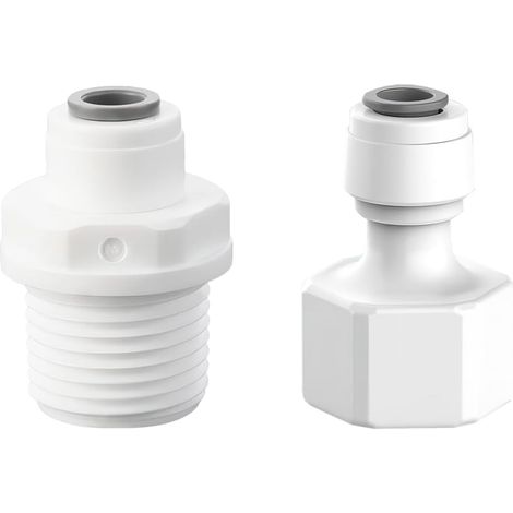Raccord Rapide 1/4" à 1/2" Fileté Femelle/Mâle, Filtre à Eau Raccords Rapides, 2 Pièces