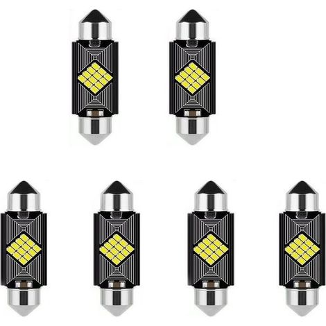 6pcs Feston 41mm C5W C10W LED Dome of Car Bulb Compatible for CANBUS No Error Auto Indoor Lamp of Reading White Lights of signaling (1/5)