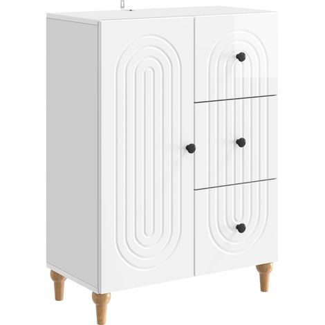 Credenza Bianco Lucido 66 x 34,5 x 90 cm Legno ingegnerizzato vidaXL