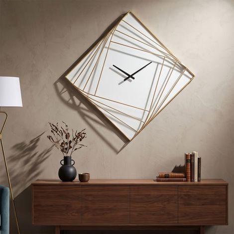 Reloj de pared de 85 cm Callisto dorado y blanco (1/5)