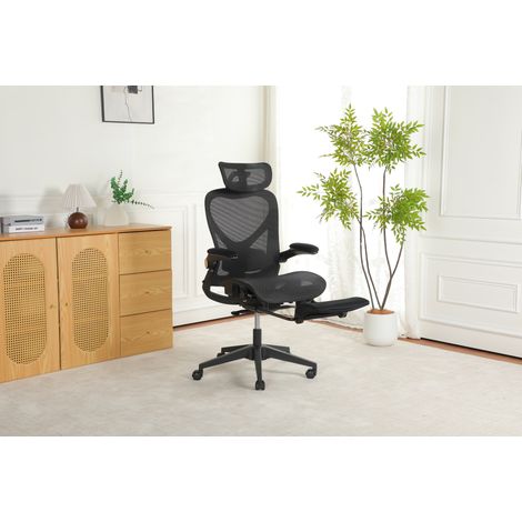 Chaise bureau pliable en maille noire HAVRYA (1/5)