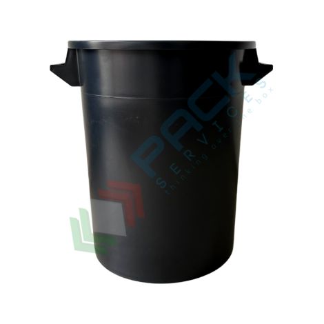 Bidone industriale con manici 35 litri - Nero - Mobil Plastic