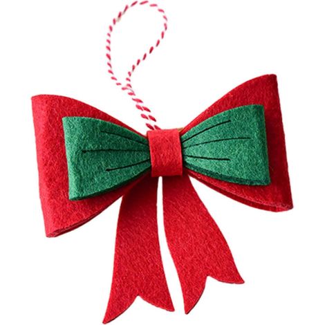 Rouge vert Boot nœud feutre décoration, sapin de Noël pendentif, pour la maison pour les fêtes décoration de fête,G (1/5)