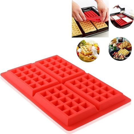 Moule À Gaufres En Silicone - 27,8 x 18 x 1,7 cm - Résistant De -40 °C À +210 °C - Pour Cuisine Maison - 2 Pièces (1/5)