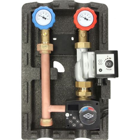 Groupe de raccordement chauffage circuit mélange avec FWR et circulateur